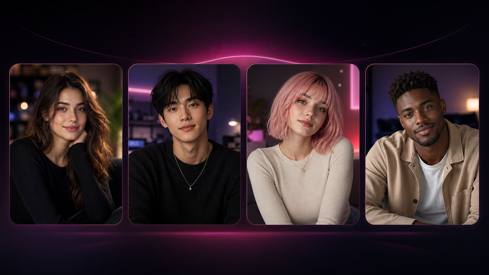 Safe AI companion portrait preview grid